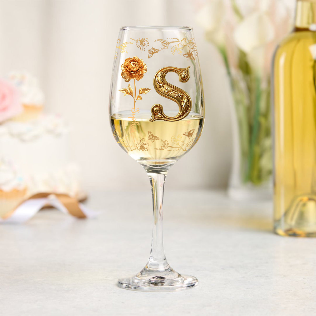 It Takes A Long Time To Grow An Old Friend - Personalized Bestie Wine Glass With Long Stem