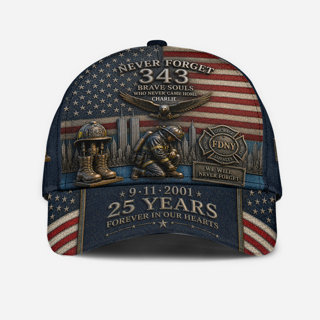 Firefighter 9/11 25th Anniversary Memorial - Personalized Firefighter Classic Cap