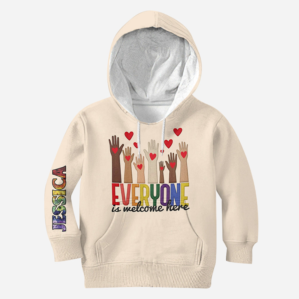 Everyone is Welcome Here - Personalized Teacher All Over Shirt