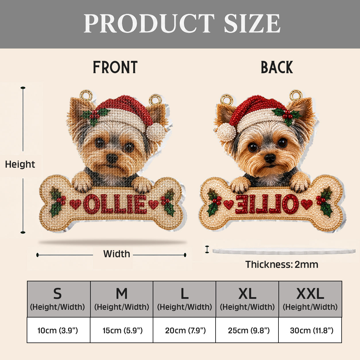 Merry Woofmas - Personalized Dog Diamond Painting Ornament Kit
