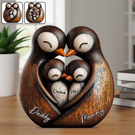 Penguine Dad - Personalized Father Custom Shaped Acrylic Plaque