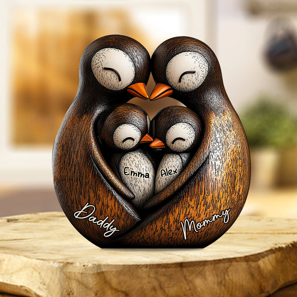 Penguine Dad - Personalized Father Custom Shaped Acrylic Plaque