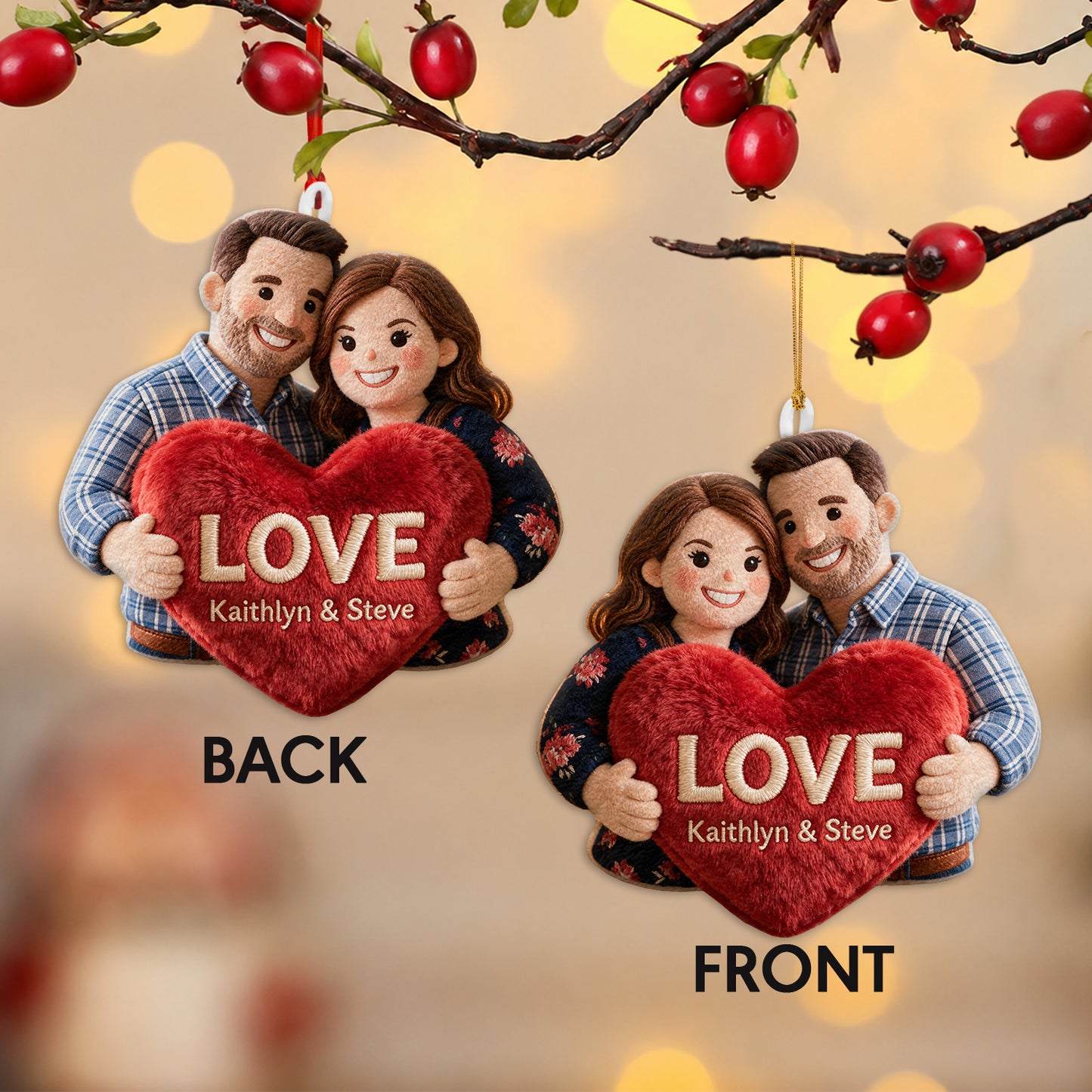 You And Me - Personalized Couple Plush Ornament