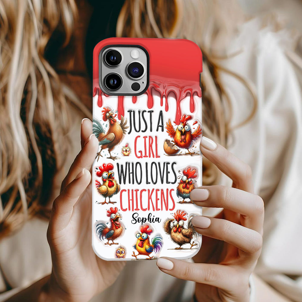 Just A Girl Who Loves Chicken - Personalized Chicken Full Print Phone Case