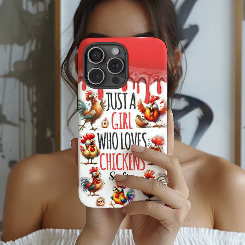 Just A Girl Who Loves Chicken - Personalized Chicken Full Print Phone Case