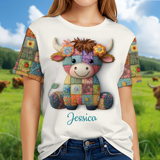 Just A Girl Who Loves Highland Cows - Personalized Highland Cow All Over Shirt