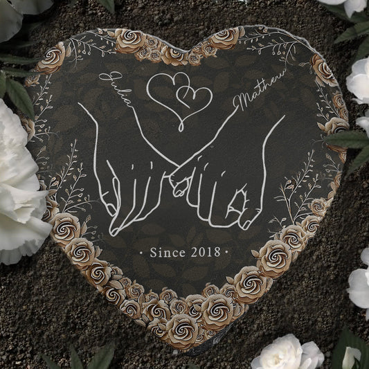 From Our First Kiss - Personalized Couple Heart Shaped Stone