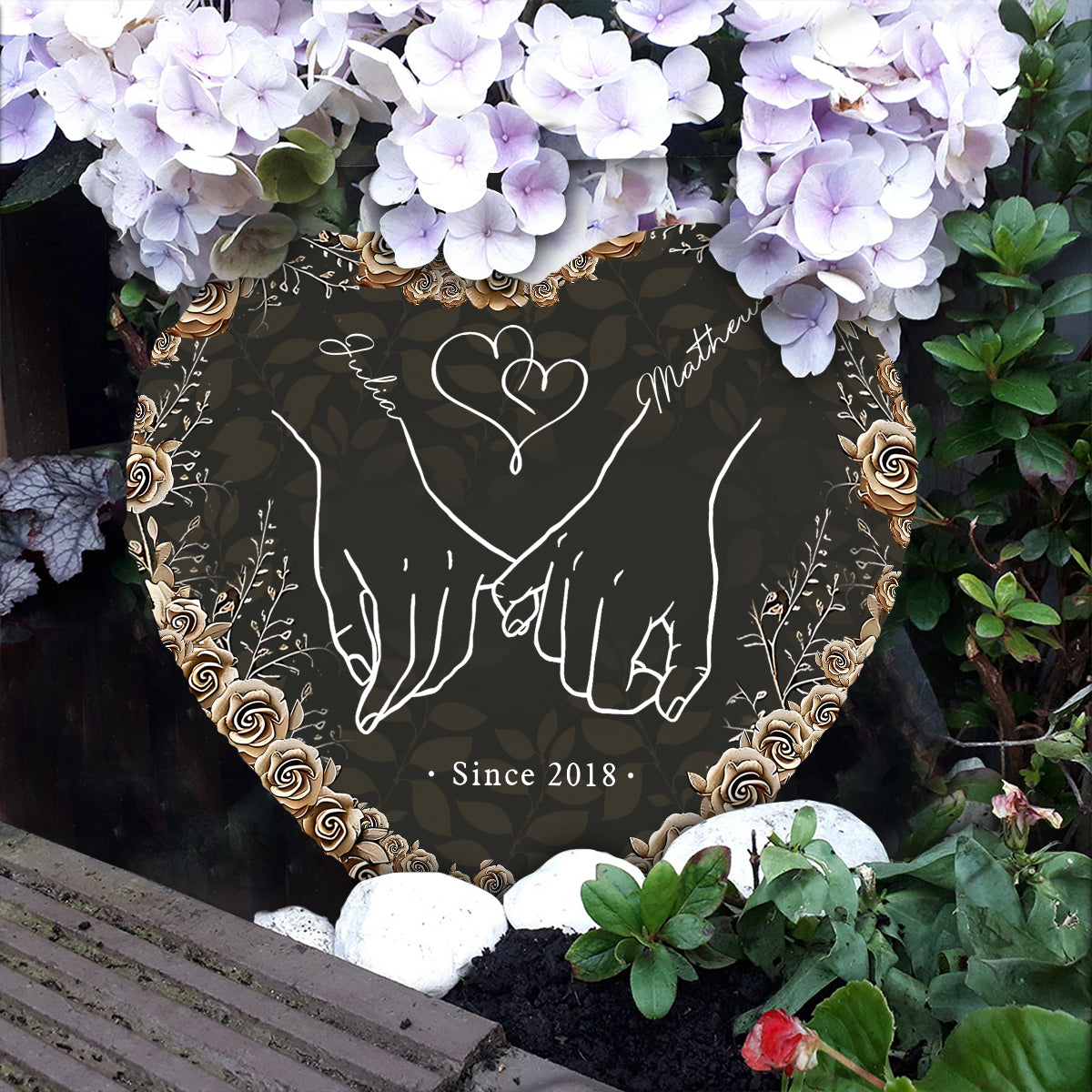 From Our First Kiss - Personalized Couple Heart Shaped Stone