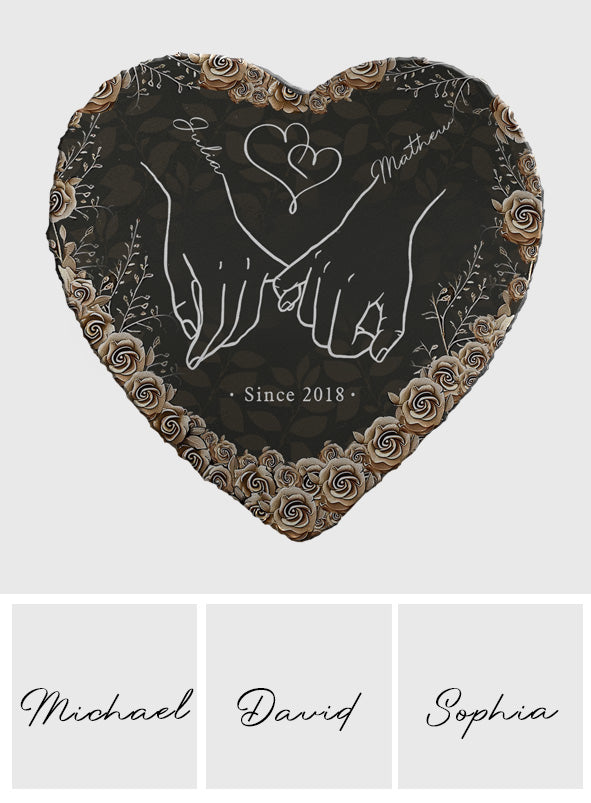 From Our First Kiss - Personalized Couple Heart Shaped Stone