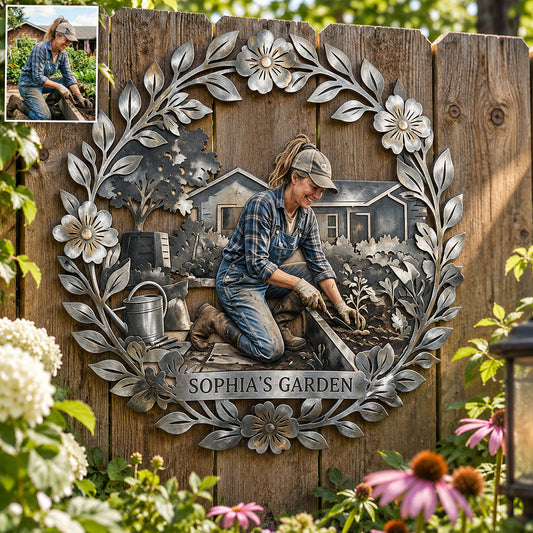 And Into The Garden I Lose My Mind And Find My Soul - Personalized Gardening 3D Printed Cut Metal Sign
