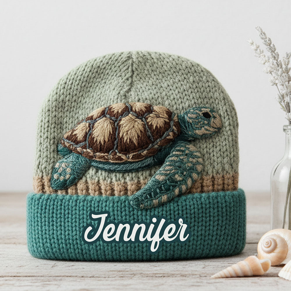 Beautiful Turtle - Personalized Turtle Beanie Hat