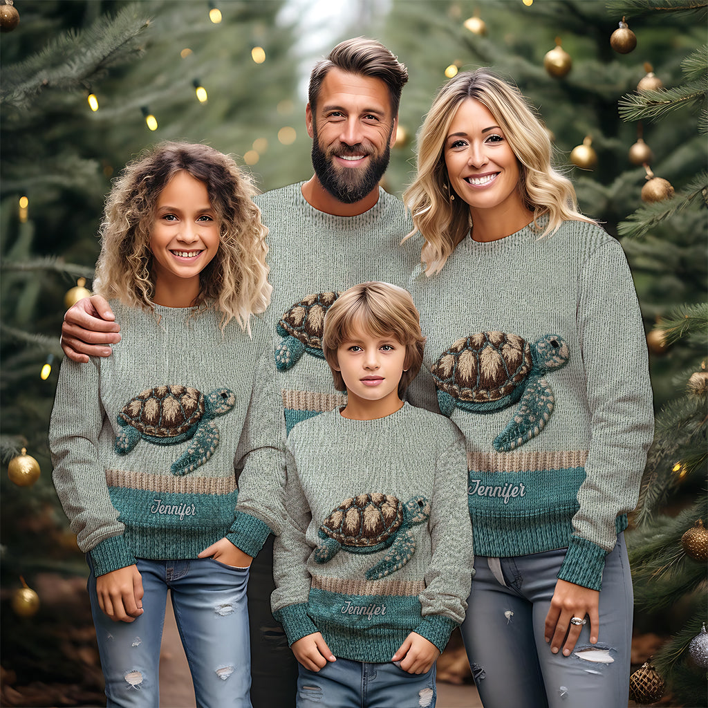 Beautiful Turtle - Personalized Turtle Ugly Sweater