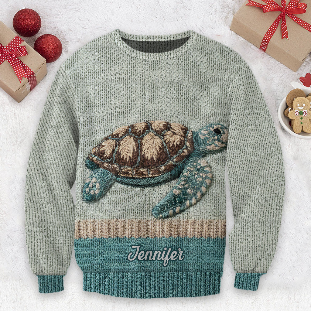 Beautiful Turtle - Personalized Turtle Ugly Sweater