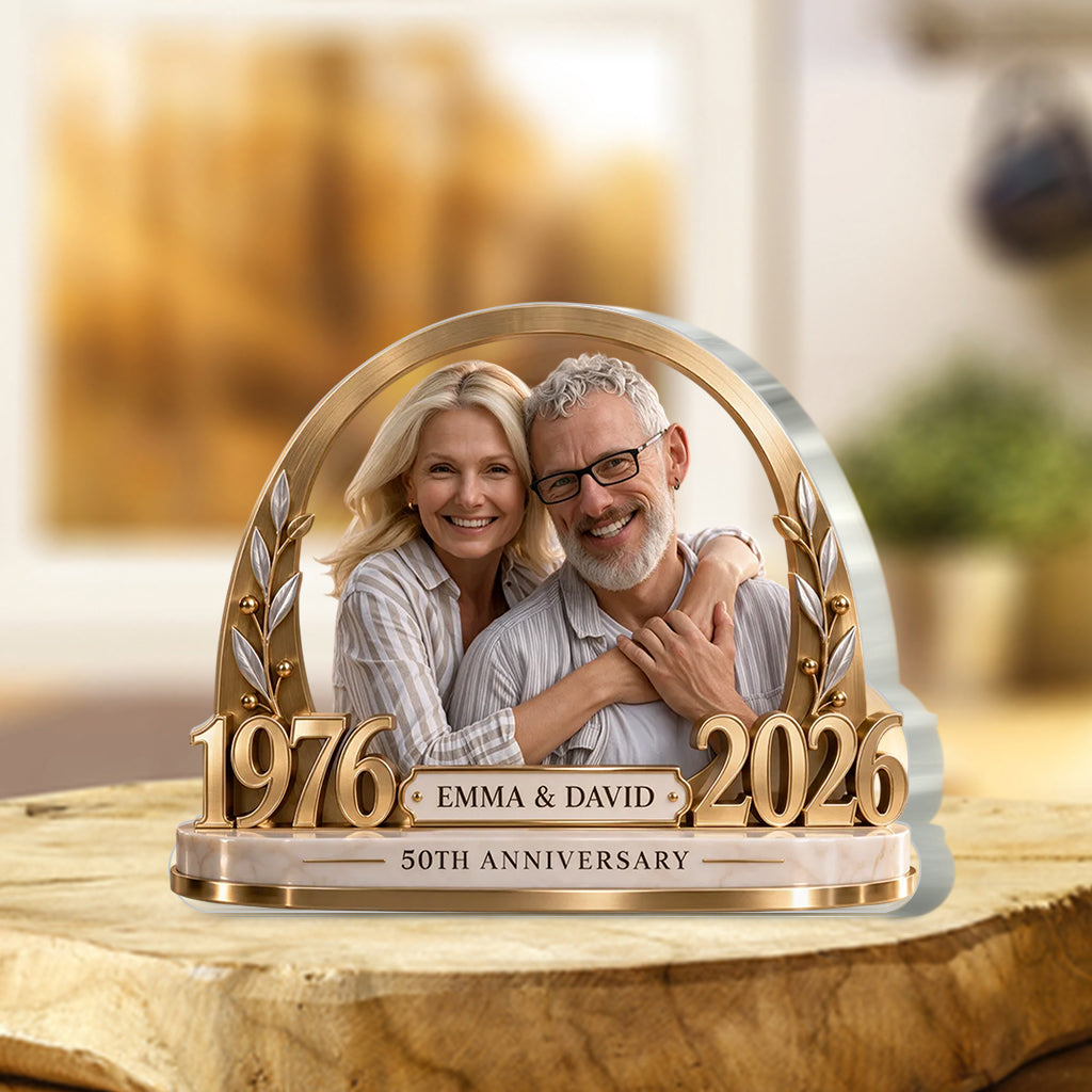 Couple Custom Gift, Romantic Anniversary Gift for Husband and Wife, Custom Couple Gift with Name and Date - Personalized Couple Custom Shaped Acrylic Plaque