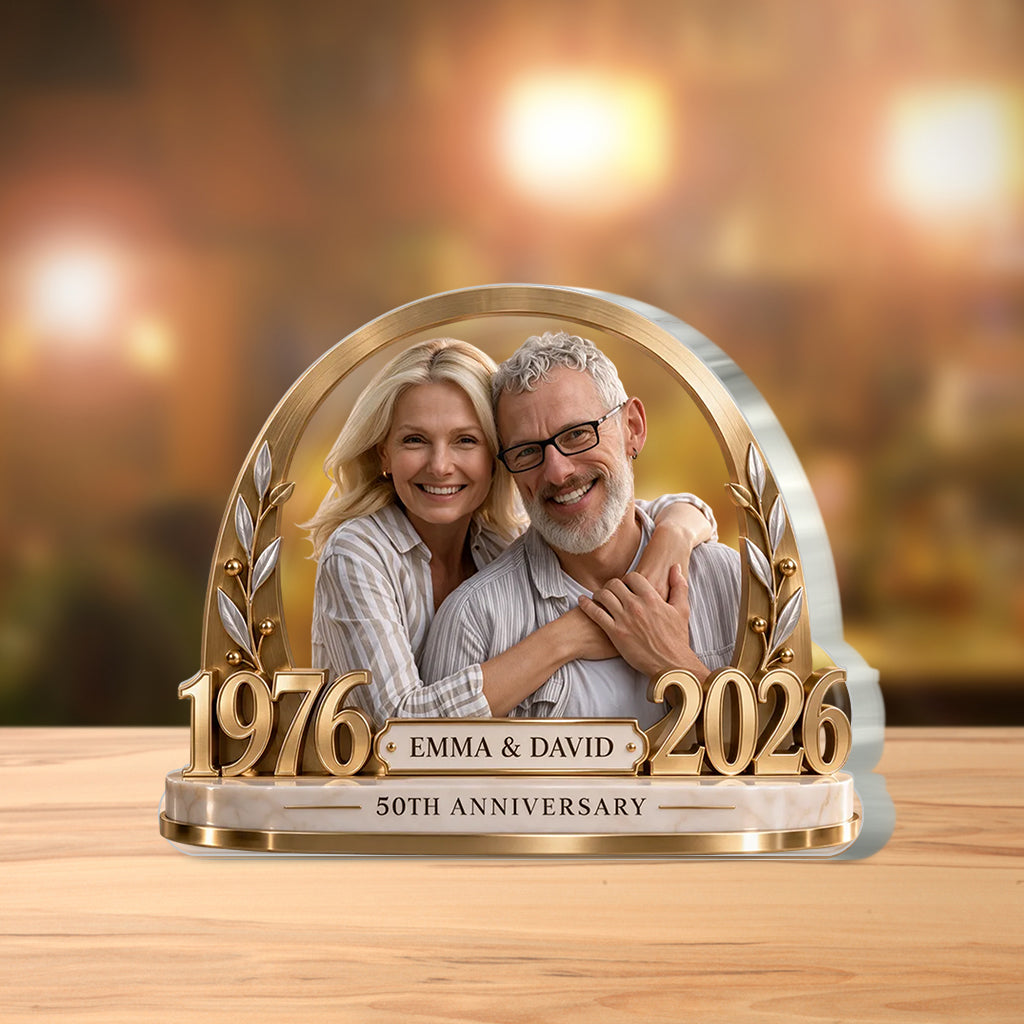 Couple Custom Gift, Romantic Anniversary Gift for Husband and Wife, Custom Couple Gift with Name and Date - Personalized Couple Custom Shaped Acrylic Plaque