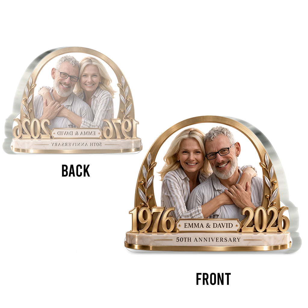 Couple Custom Gift, Romantic Anniversary Gift for Husband and Wife, Custom Couple Gift with Name and Date - Personalized Couple Custom Shaped Acrylic Plaque