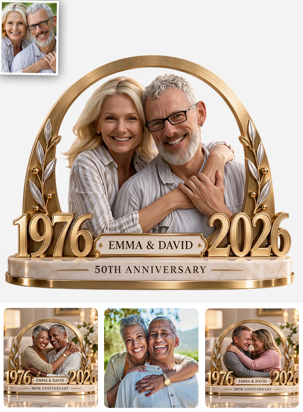 Couple Custom Gift, Romantic Anniversary Gift for Husband and Wife, Custom Couple Gift with Name and Date - Personalized Couple Custom Shaped Acrylic Plaque