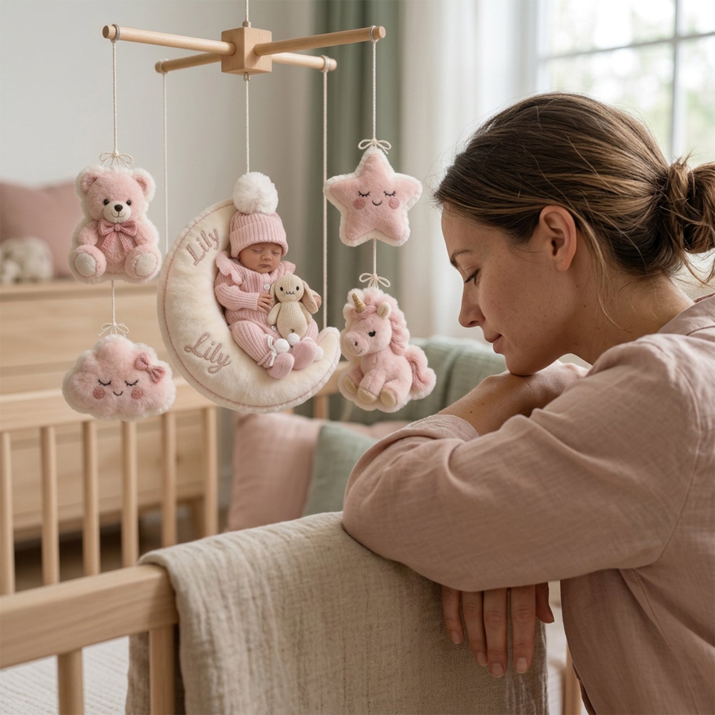 Welcome To The World - Personalized Newborn Crib Mobile