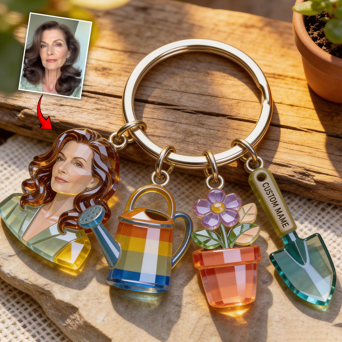 Love Gardening - Personalized Gardening Keychain With Charms