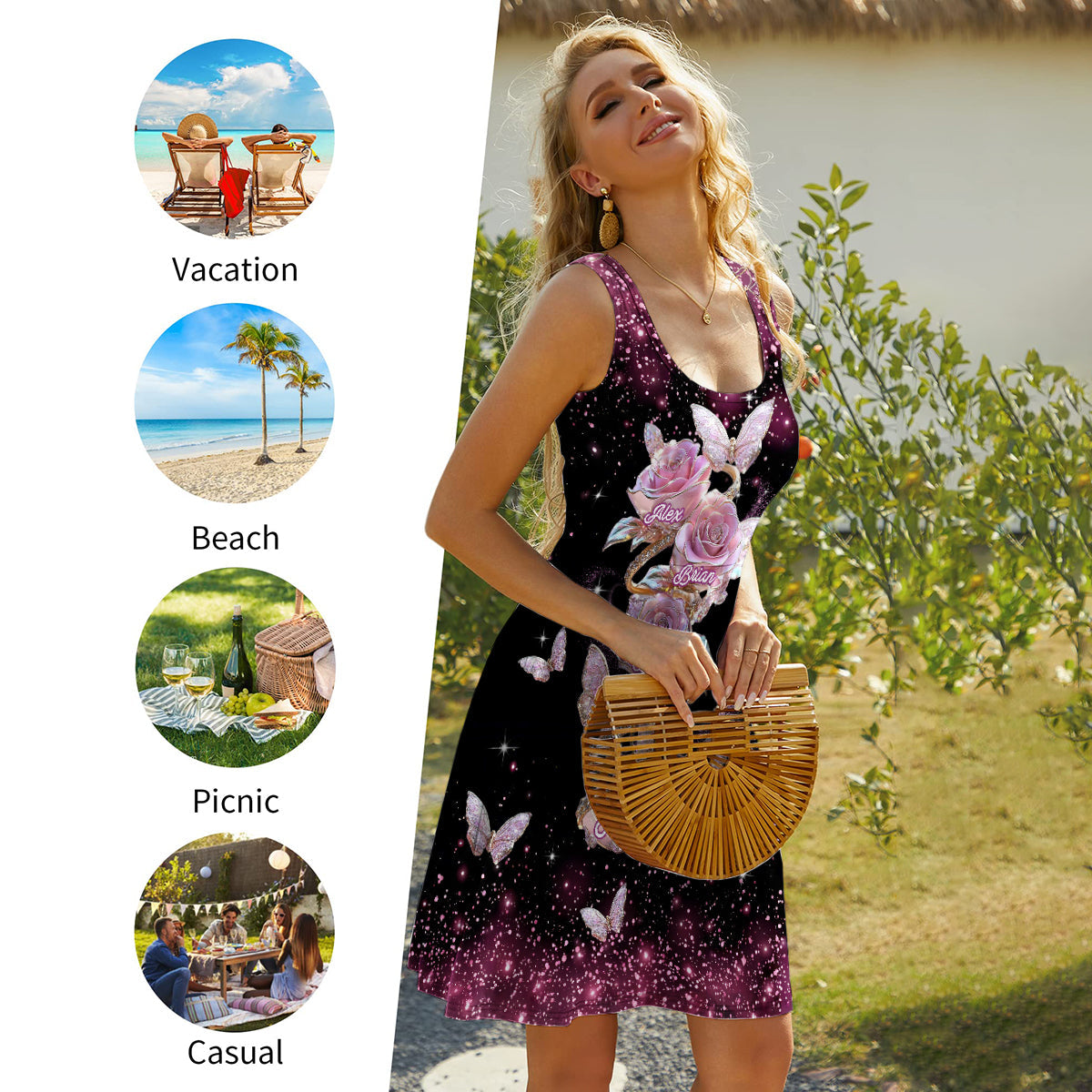 Beautiful Roses Gift For Mom, Grandma,... - Personalized Mother Sleeveless Dress