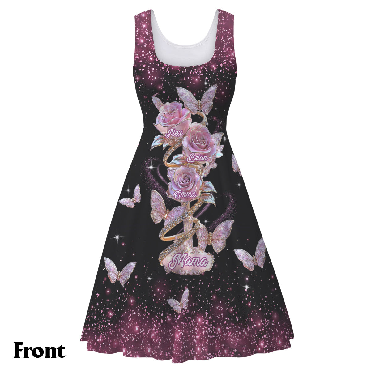 Beautiful Roses Gift For Mom, Grandma,... - Personalized Mother Sleeveless Dress