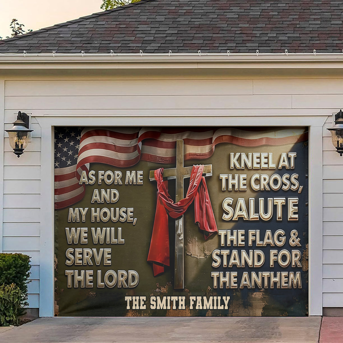As For Me And My House - Personalized Christian Garage Door Banner