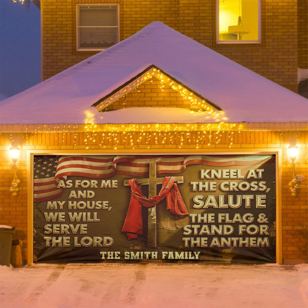 As For Me And My House - Personalized Christian Garage Door Banner