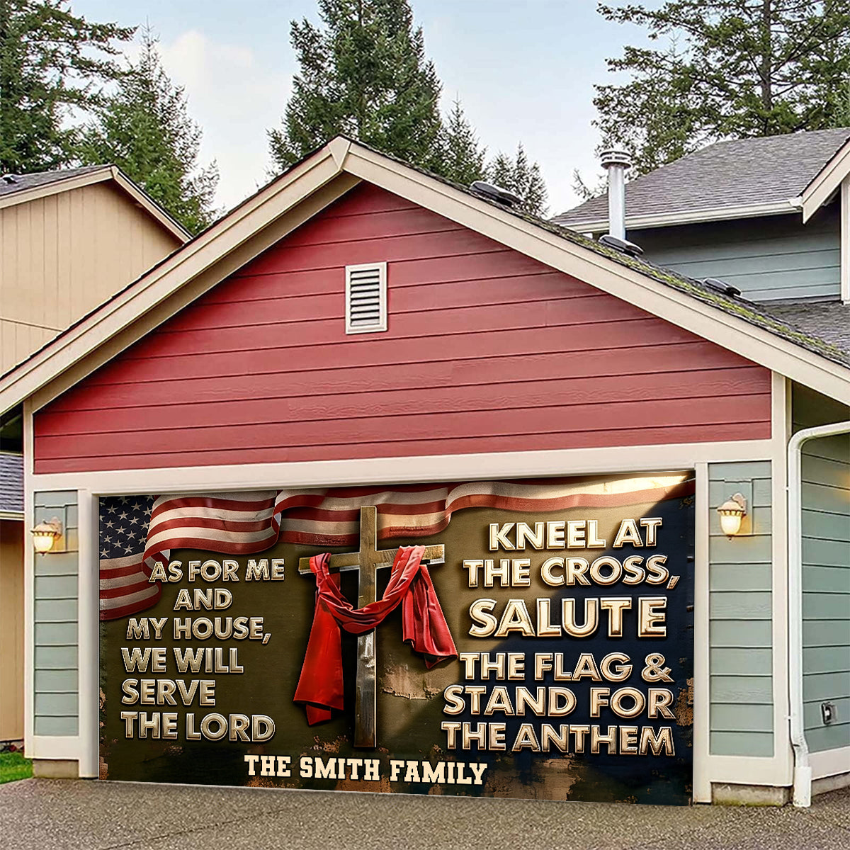 As For Me And My House - Personalized Christian Garage Door Banner
