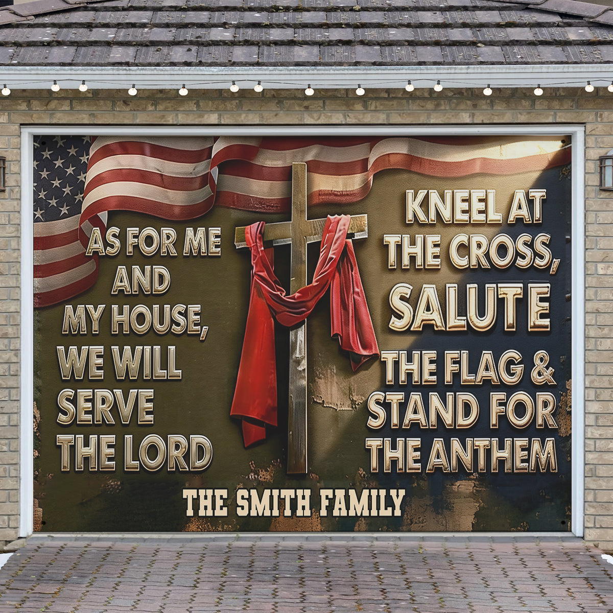 As For Me And My House - Personalized Christian Garage Door Banner