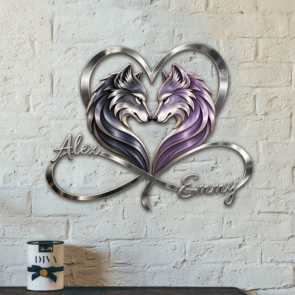 You & Me We Got This - Personalized Wolf 3D Printed Cut Metal Sign