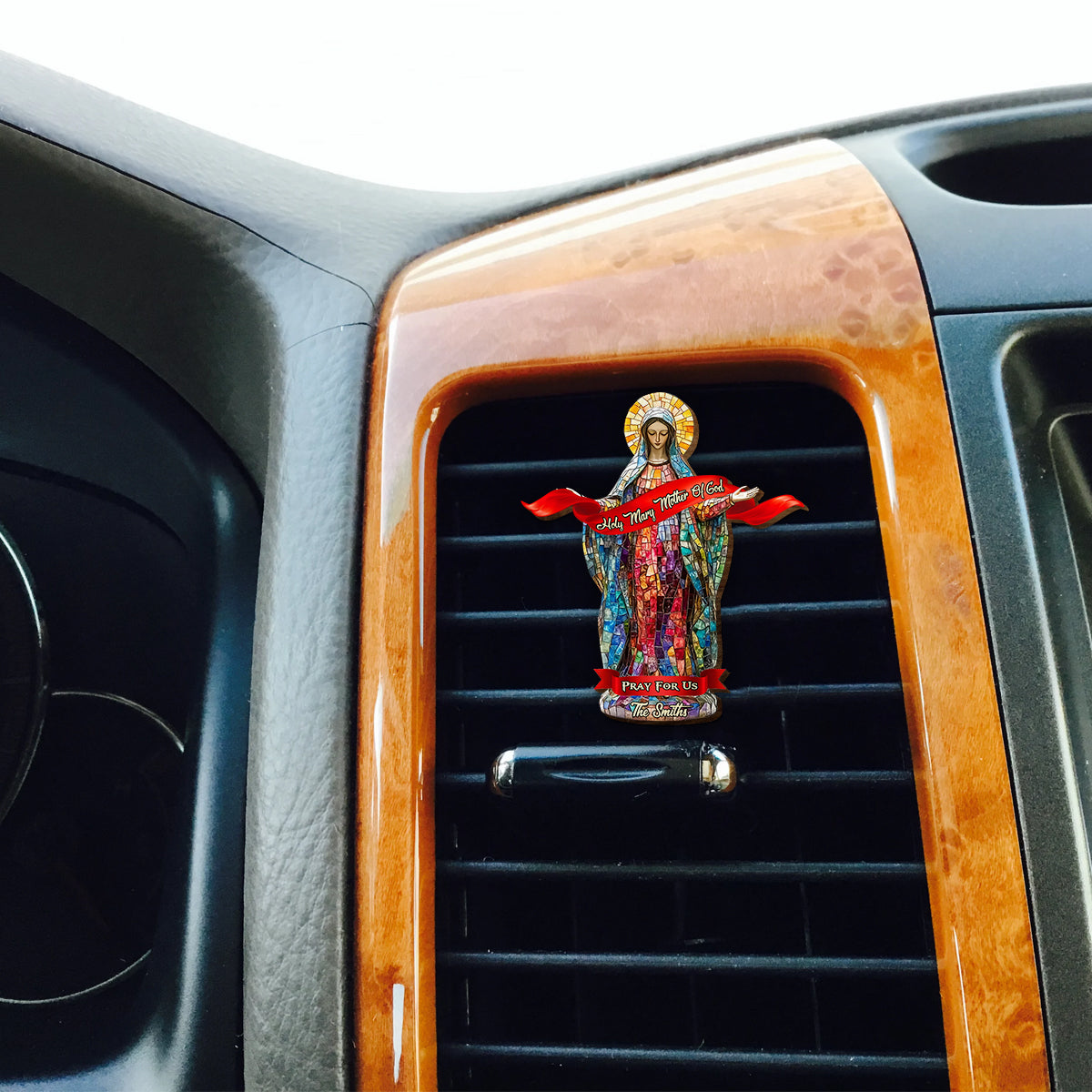 Pray For Us - Personalized Christian Shaped Car Visor Clip