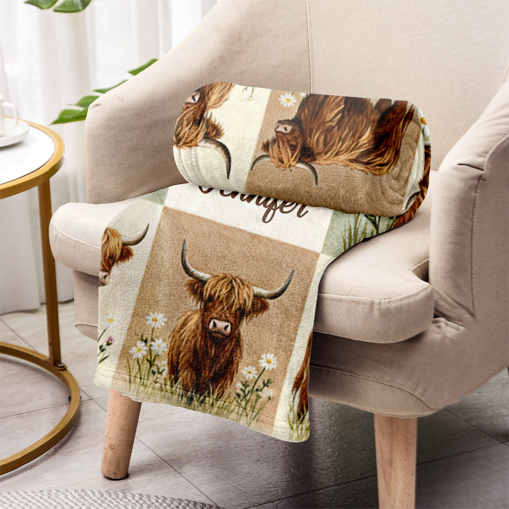 Farmer Life - Personalized Highland Cow Blanket