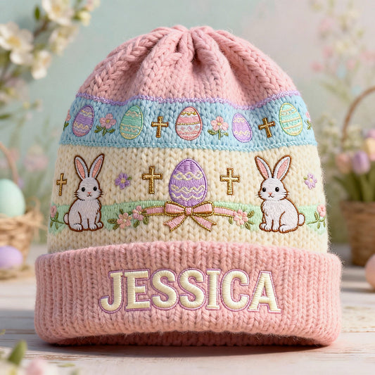 Happy Easter - Personalized Kid Beanie Hat