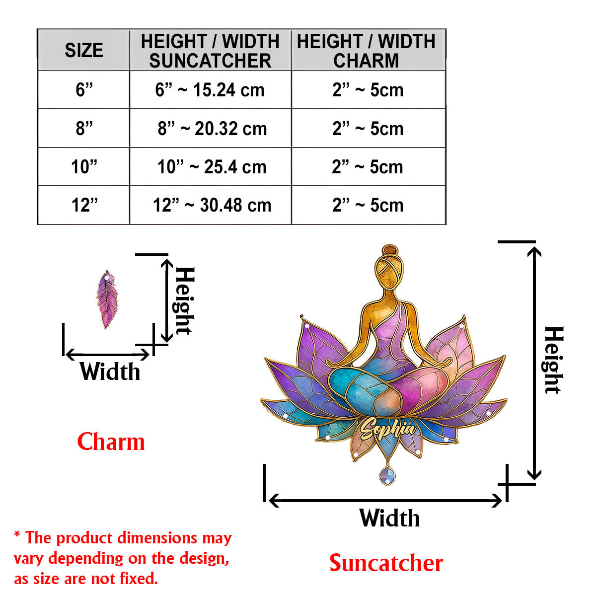 Meditation Time - Personalized Yoga Window Hanging Suncatcher With Charms