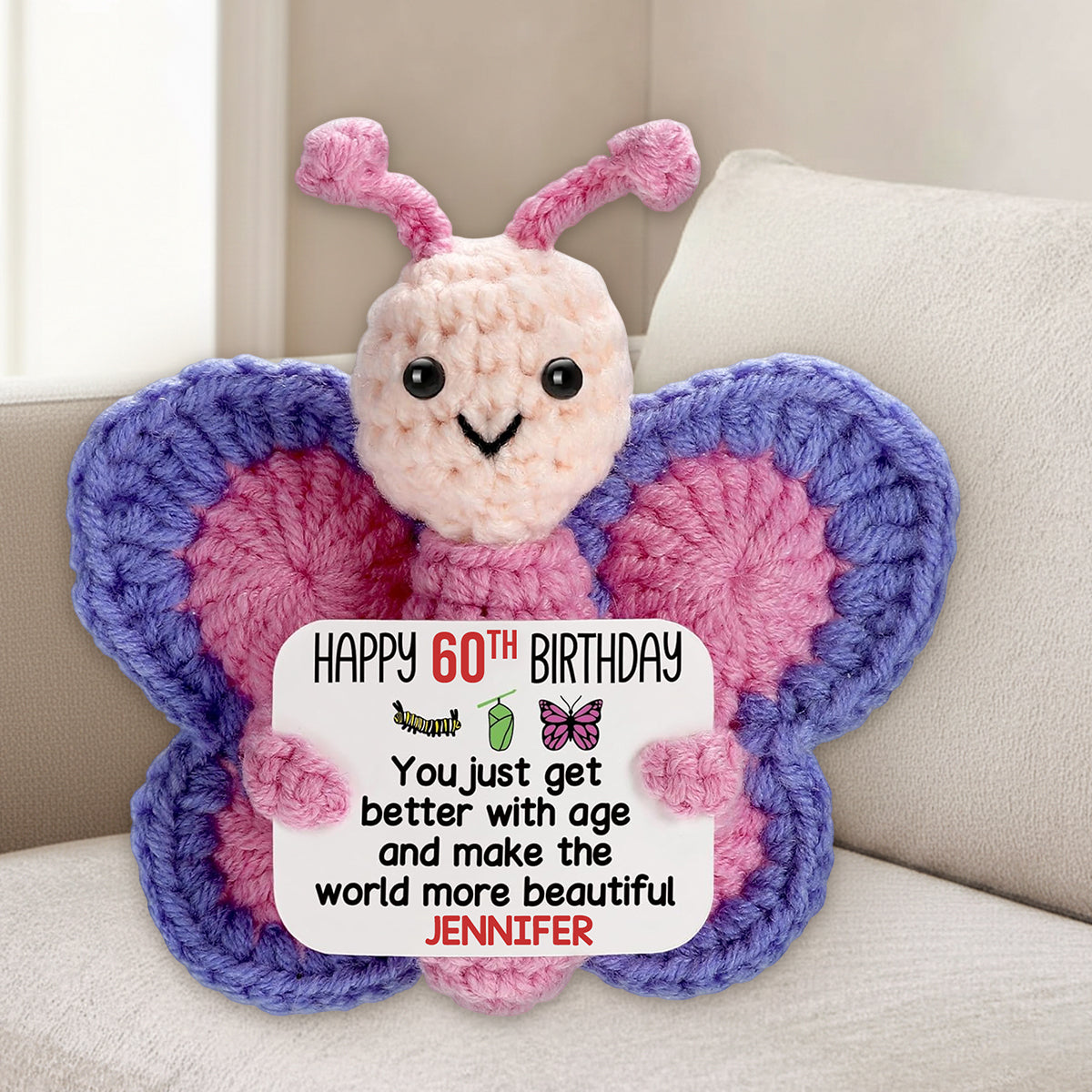 Happy Birthday - Personalized Birthday Premium Faux Fur Pillow