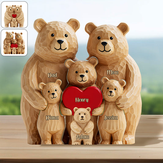 Bear Family - Personalized Family Shaped Wooden Puzzle