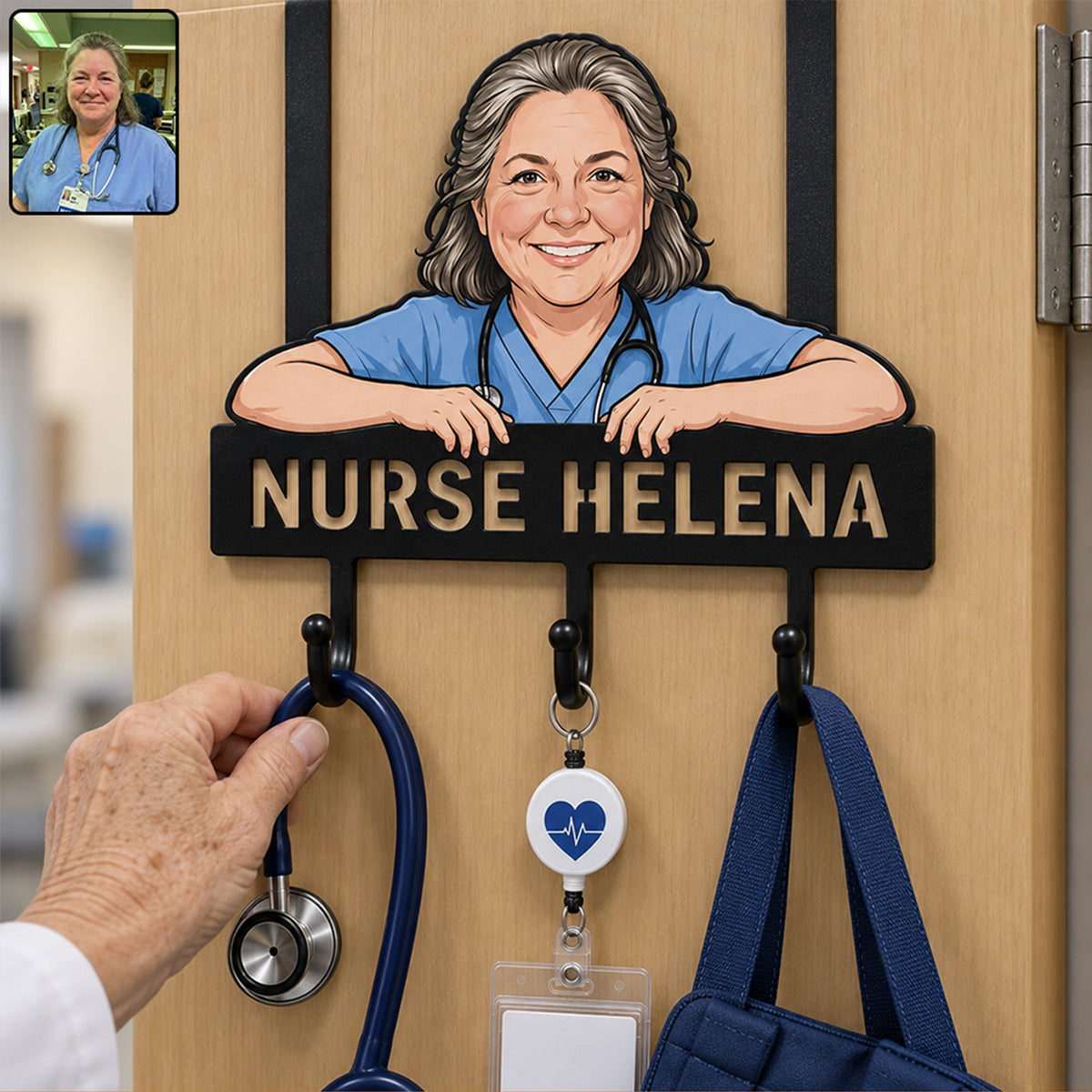 Hang In There - Personalized Nurse Metal Door Hooks