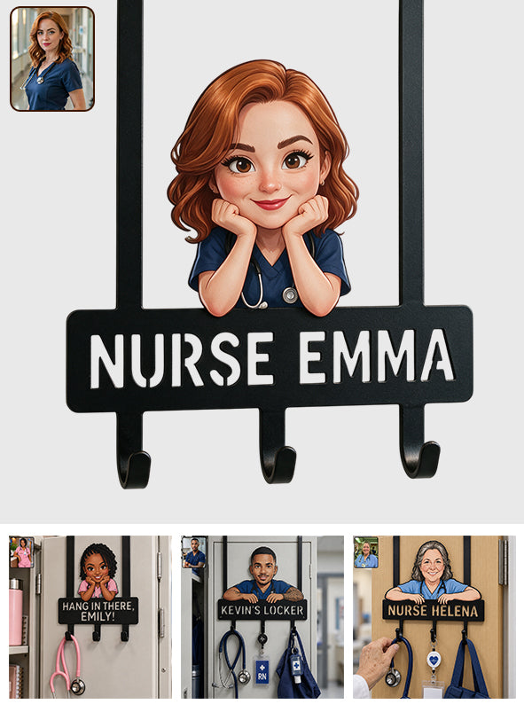 Hang In There - Personalized Nurse Metal Door Hooks