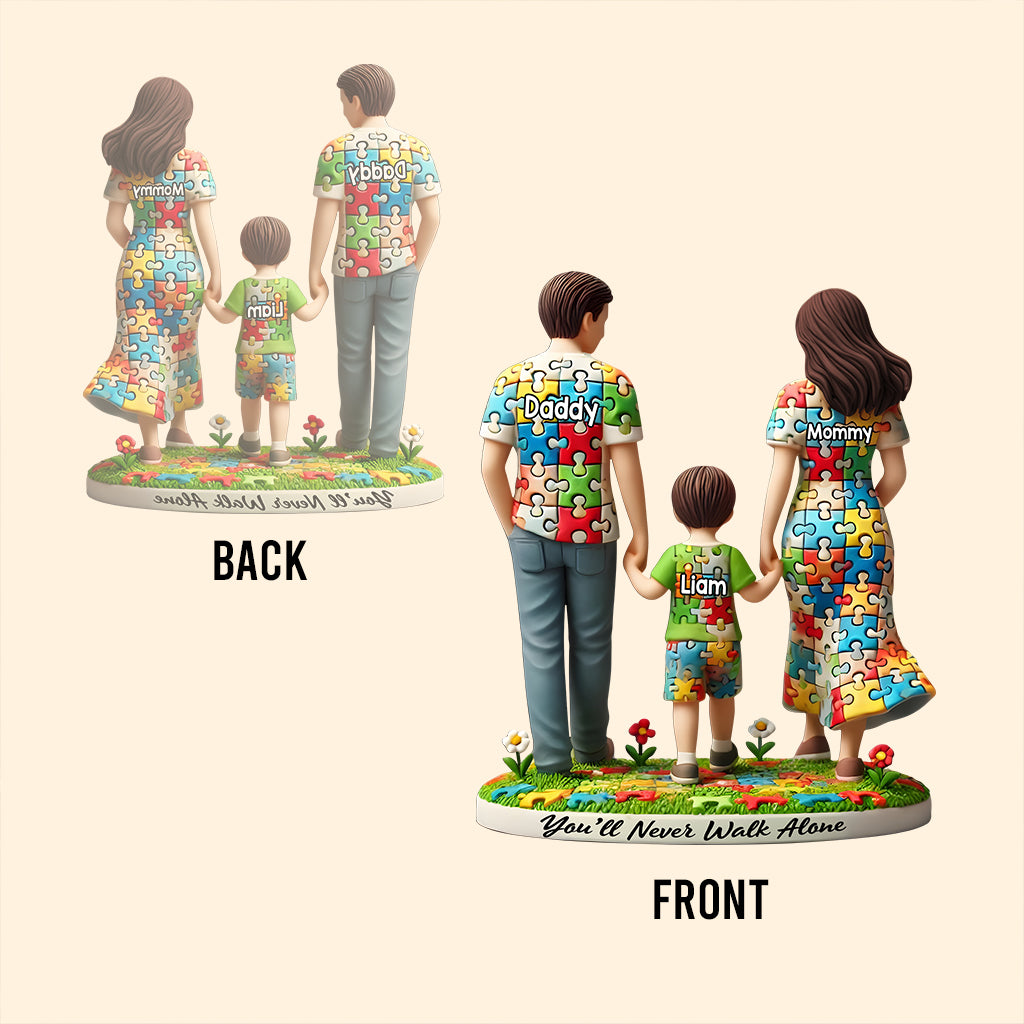 You'll Never Walk Alone - Personalized Autism Awareness Custom Shaped Acrylic Plaque