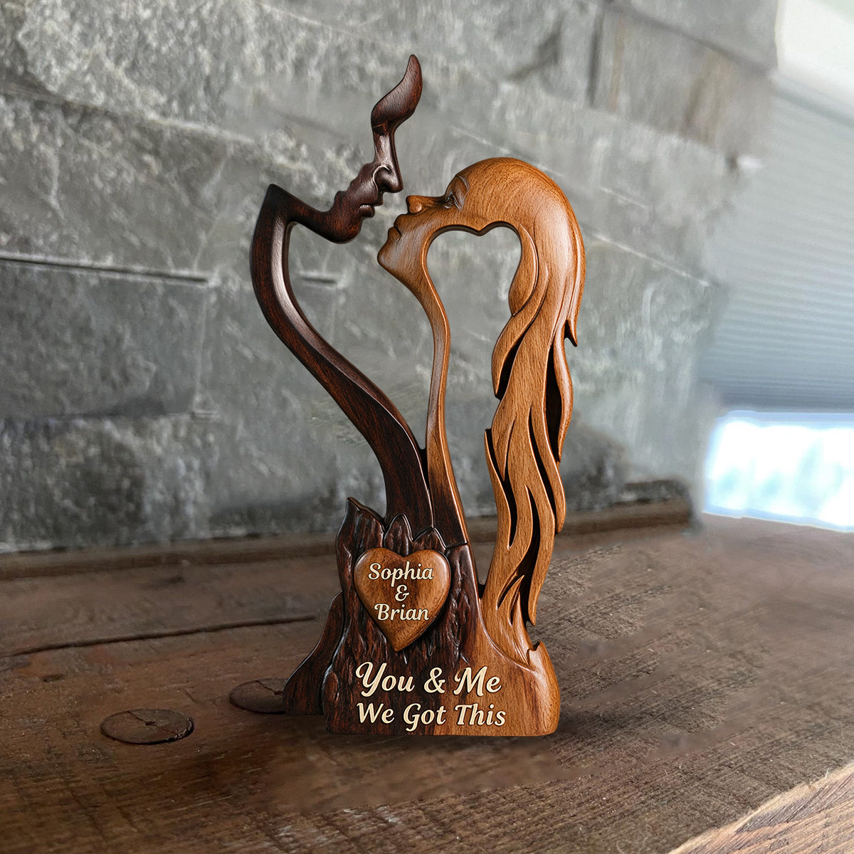 We Got This - Personalized Couple Custom Shaped Wood Plaque