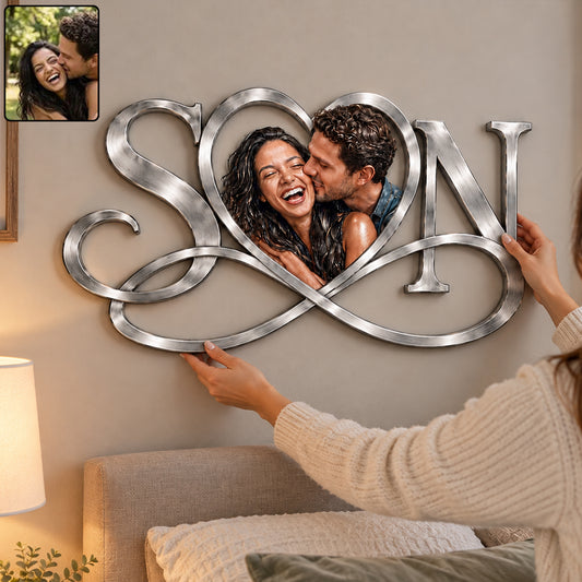 Love You - Personalized Couple 3D Printed Cut Metal Sign