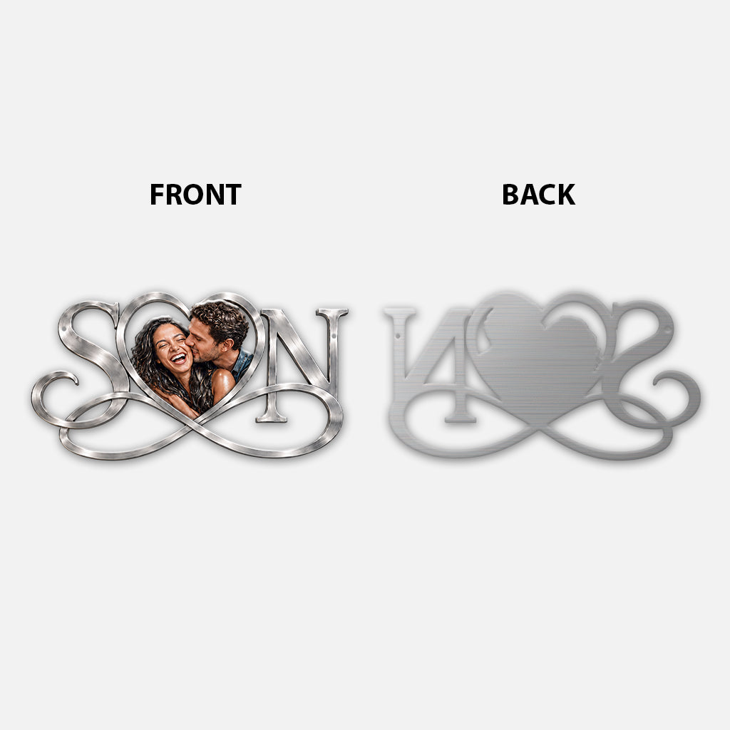 Love You - Personalized Couple 3D Printed Cut Metal Sign