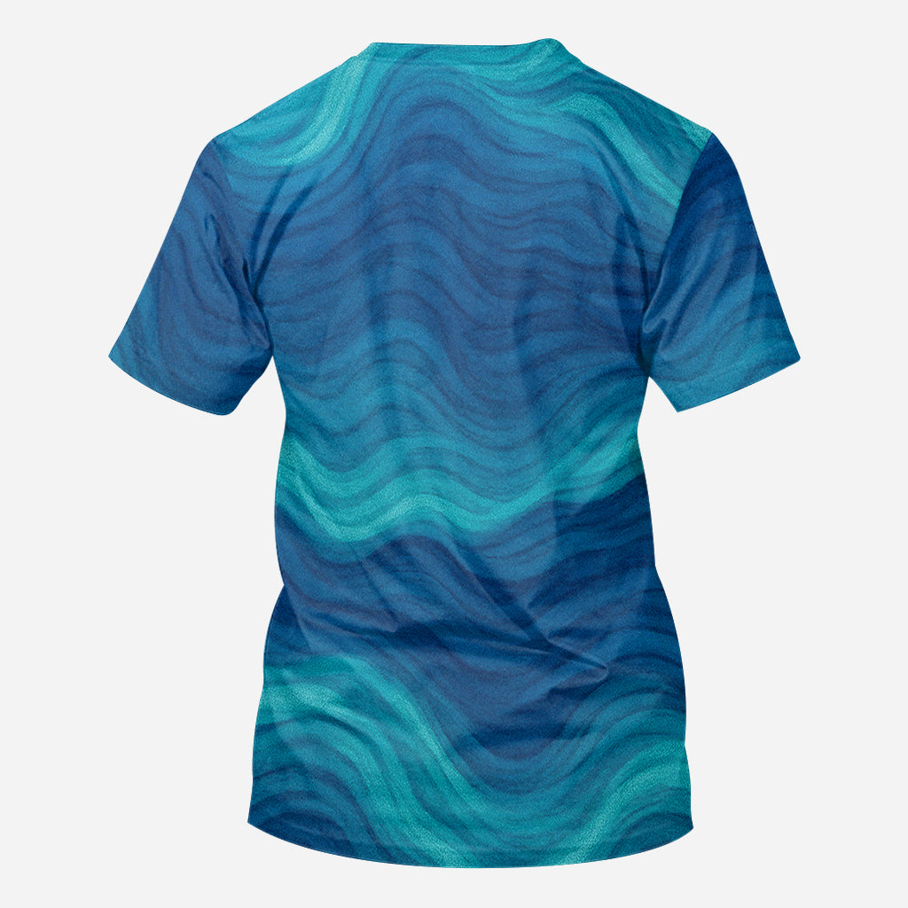 Turtle And Wave - Personalized Turtle All Over Shirt