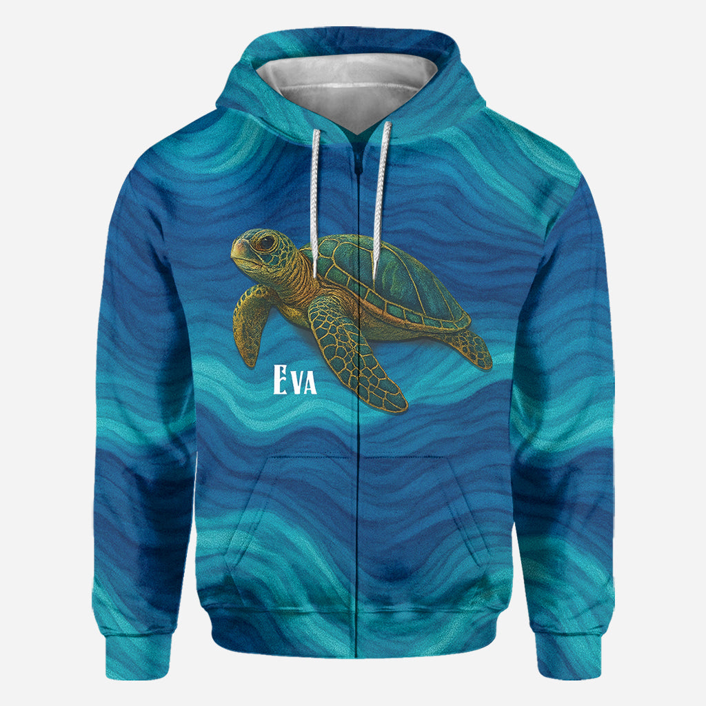 Turtle And Wave - Personalized Turtle All Over Shirt