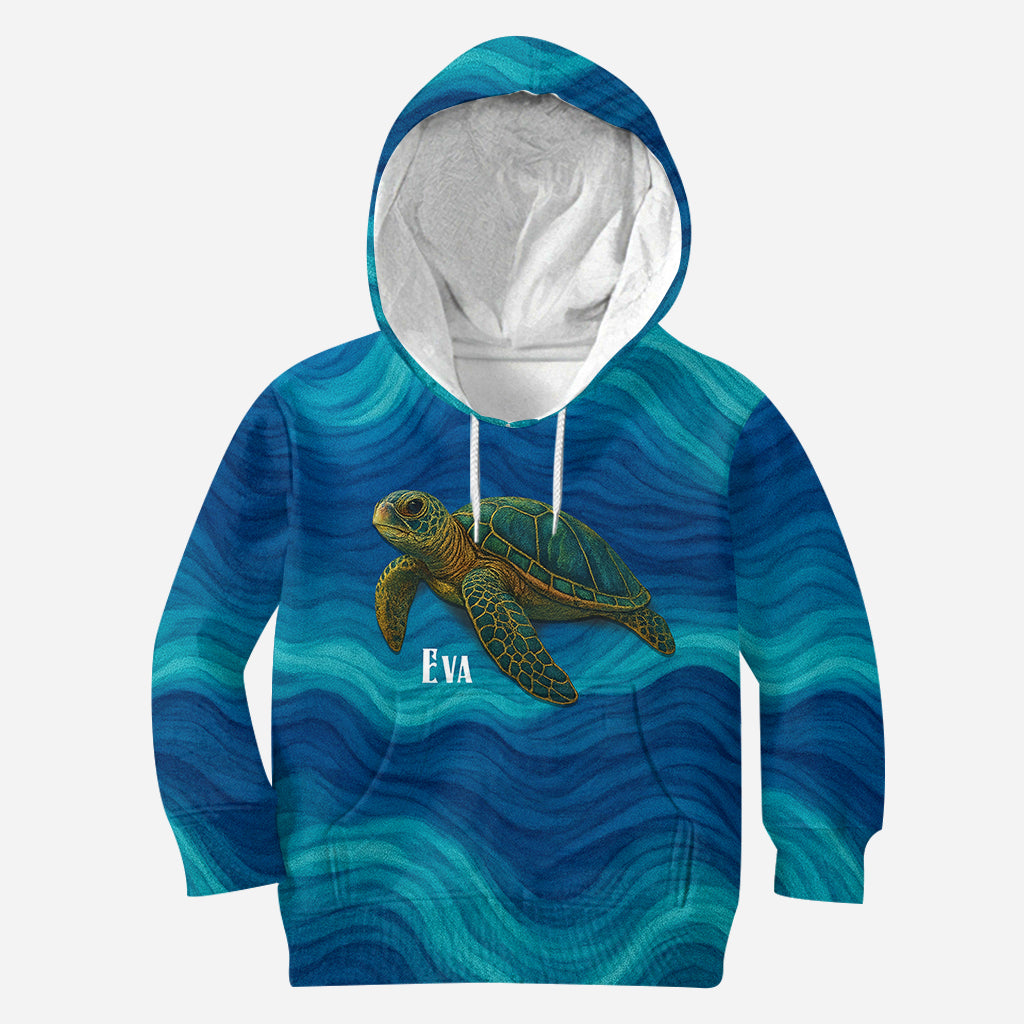 Turtle And Wave - Personalized Turtle All Over Shirt