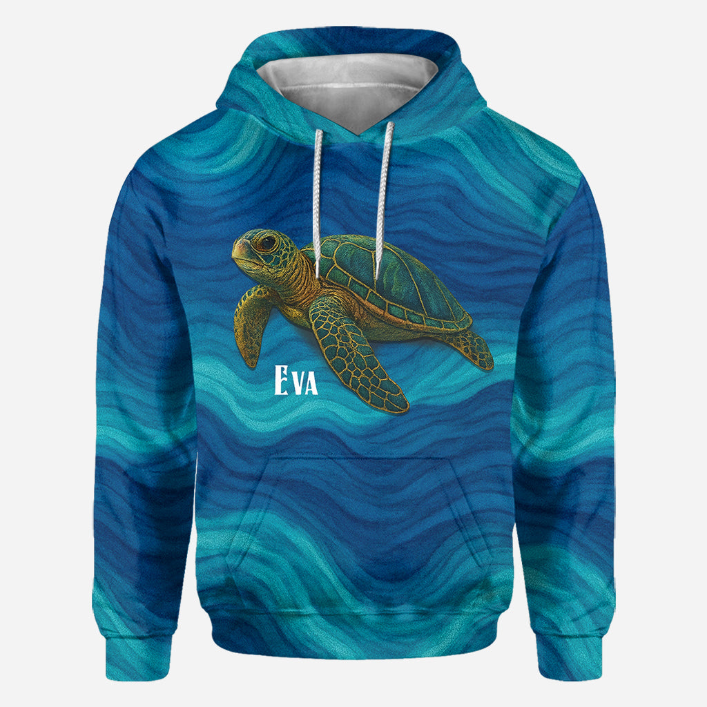 Turtle And Wave - Personalized Turtle All Over Shirt