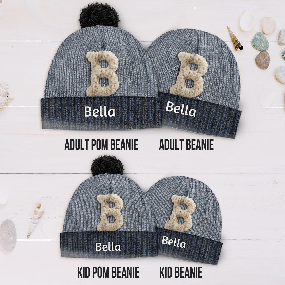 Initials Name Custom Alphabet - Personalized Family Beanie Hat