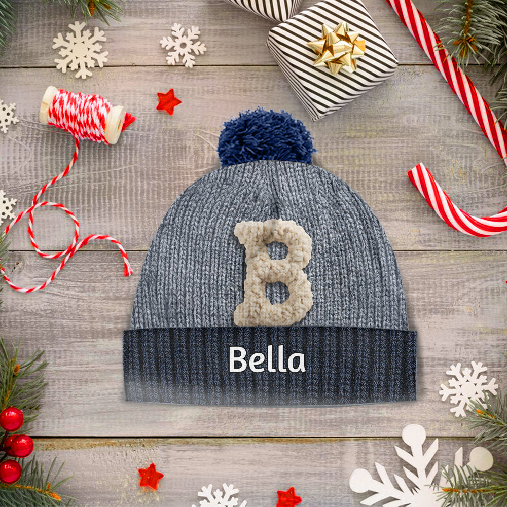 Initials Name Custom Alphabet - Personalized Family Beanie Hat