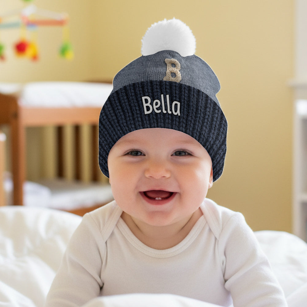 Initials Name Custom Alphabet - Personalized Family Beanie Hat