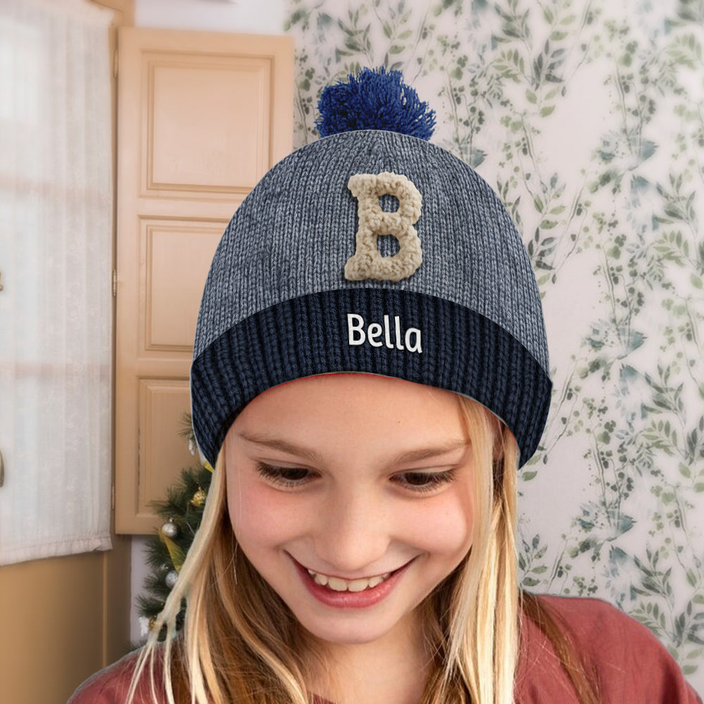 Initials Name Custom Alphabet - Personalized Family Beanie Hat